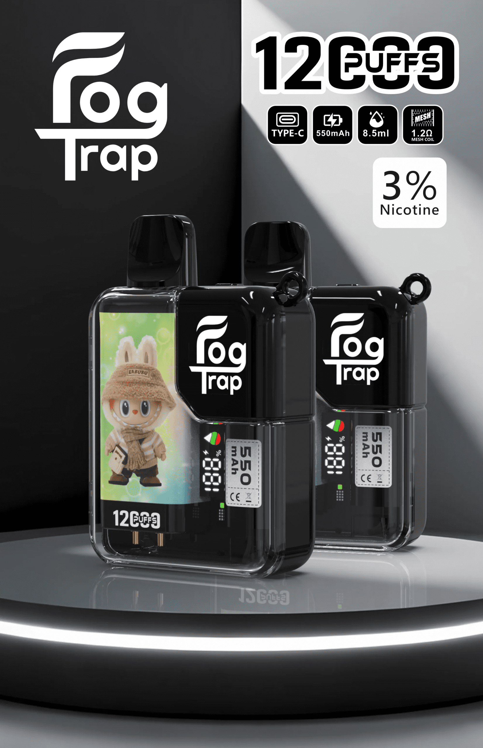 Fog Trap 拉布布蠟筆小新系列 12000 Puffs 拋棄式電子菸